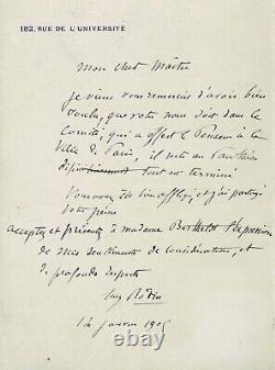 Auguste RODIN Lettre autographe signée. Le Penseur offert à la ville de Paris