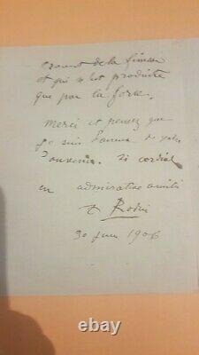 Auguste RODIN lettre autographe signée Mon cher maître
