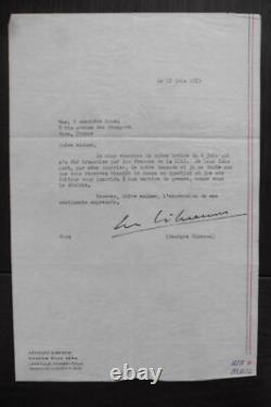 Autographe Lettre signée par Georges Simenon en 1953 écrivain auteur Maigret