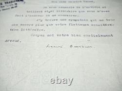 BARBUSSE Henri Lettre Tapuscrite signée 1919