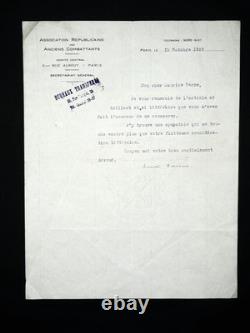 BARBUSSE Henri Lettre Tapuscrite signée 1919