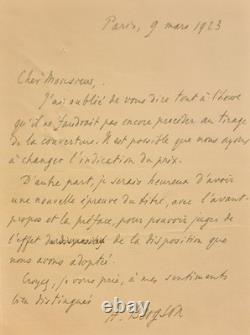 BERGSON (Henri). Lettre autographe signée