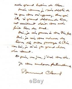 BERNARD CLAVEL lettre autographe signée- jolie lettre