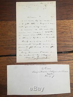 BONAPARTE (Jérôme Napoléon). Lettre autographe signée et datée 25 octobre 1845