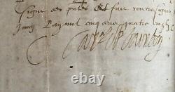 BOURBON Charles de, Cardinal, Document / lettre signée 1585