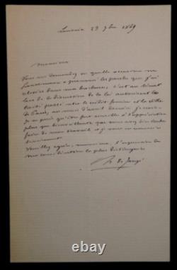 Baron Charles Alfred DE JANZÉ LETTRE AUTOGRAPHE SIGNÉE, 1869
