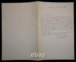 Baron Charles Alfred DE JANZÉ LETTRE AUTOGRAPHE SIGNÉE, 1869
