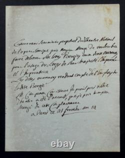 Barthélémy-André CAMERANI LETTRE AUTOGRAPHE SIGNÉE A Mr MAUGE, Paris, 1804