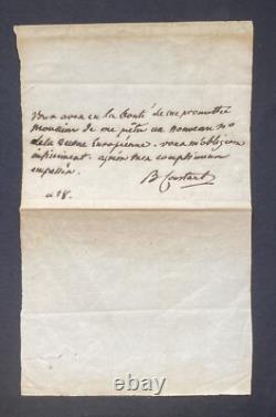 Benjamin CONSTANT Lettre autographe signée Dernières lettres avant de mourir