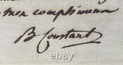 Benjamin CONSTANT Lettre autographe signée Dernières lettres avant de mourir