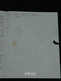 Benoît Fourneyron Lettre autographe signée Turbines & Cockerill Paris 1837