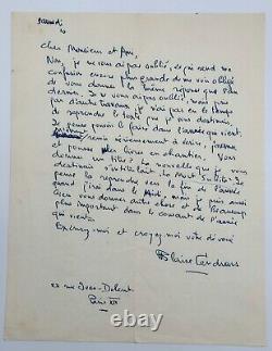 Blaise Cendrars Lettre Autographe Signée à Roger Nimier 2 pages In-8 (1953)