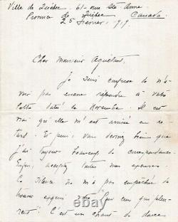 Blanche LAMONTAGNE-BEAUREGARD Lettre autographe signée à Pierre AGUÉTANT