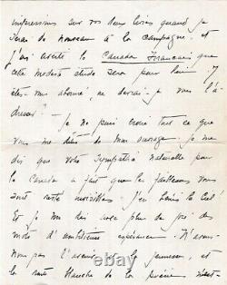 Blanche LAMONTAGNE-BEAUREGARD Lettre autographe signée à Pierre AGUÉTANT