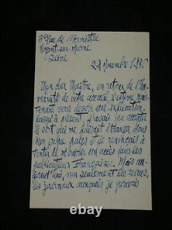 Branthôme Belle lettre autographe signée étranger dans mon propre pays 1936