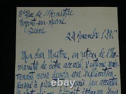 Branthôme Belle lettre autographe signée étranger dans mon propre pays 1936