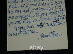 Branthôme Belle lettre autographe signée étranger dans mon propre pays 1936