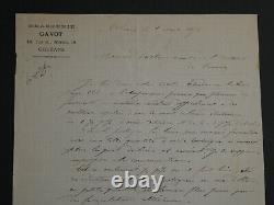 Brasserie Gavot-Lettre autographe signée à Louis Pasteur, contre-signée par lui