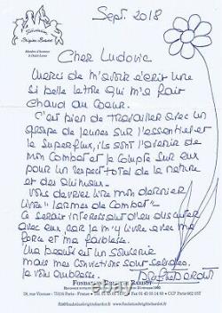Brigitte BARDOT Lettre autographe signée ornée d'un dessin de fleur. 2018
