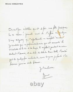 Bruno COQUATRIX / Lettre autographe signée à Jacques BREL / Olympia