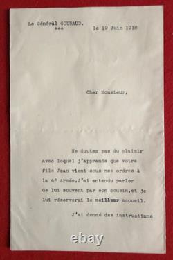 By33-lettre Dactylographiée Signée Henri Gouraud À René Baschet -4? Armée 1918