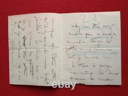 By89-lettre Autographe Signée Benjamin Godard À René Baschet-musique Et Épreuves