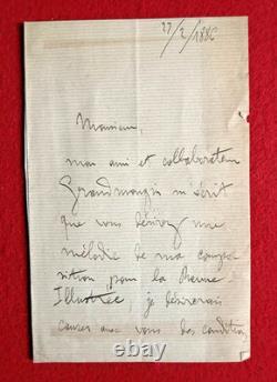 By91-lettre Autographe Signée Benjamin Godard À René Baschet-mélodie