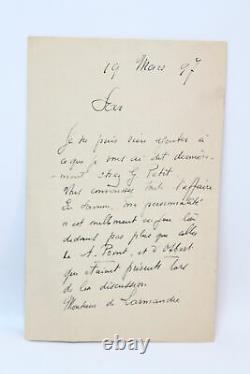 CHABAS Lettre autographe signée EDITION ORIGINALE ENVOI AUTOGRAPHE 1897