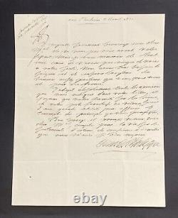 CHARLES X Comte d'Artois Lettre autographe signée Triomphe royalisme 1821