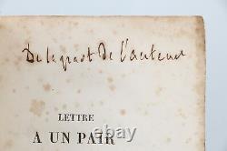 CHATEAUBRIAND Lettre à un pair de France ORIGINALE ENVOI AUTOGRAPHE 1824