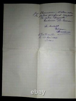 CHIAVERINI Etienne LETTRE AUTOGRAPHE SIGNÉE À Marie DE ROUMANIE via M. RISTIC