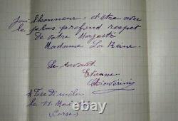 CHIAVERINI Etienne LETTRE AUTOGRAPHE SIGNÉE À Marie DE ROUMANIE via M. RISTIC