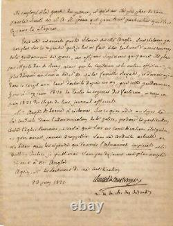 CLAUSEL de COUSSERGUES duc Berry assassinat lettre signée Jules dAgnles