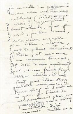 COLETTE Lettre autographe signée. L'une de ses dernières lettres. Monaco 1954