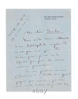 COLETTE / Lettre autographe signée / Le Blé en herbe / Claudine à l'école / 1923