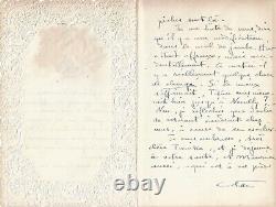 COLETTE Lettre autographe signée Ses maux de jambe. Collage original
