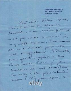 COLETTE Lettre autographe signée. Son entrée à l'Académie Royale de Belgique