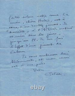 COLETTE Lettre autographe signée. Son entrée à l'Académie Royale de Belgique