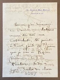 COLETTE. Lettre autographe signée, le 5 juin 1914 à Marguerite Moreno