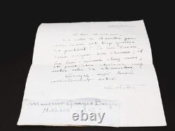 COLETTE lettre autographe signée à Georges Berger
