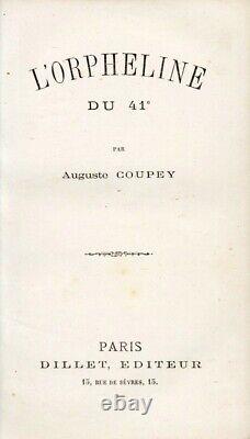 COUPEY L'orpheline du 41e 1872 Signé Ex-dono Lettre autographe