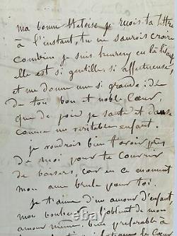 COUTURE Lettre d'amour à Héloïse Florentin E. O AUTOGRAPHE 1843