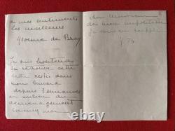 Ca3-lettre Autographe Signée Yvonne De Bray À René Baschet Déménagement