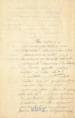 Camille CLAUDEL Exceptionnelle lettre autographe signée sur son art et sa vie