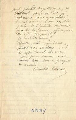 Camille CLAUDEL Exceptionnelle lettre autographe signée sur son art et sa vie