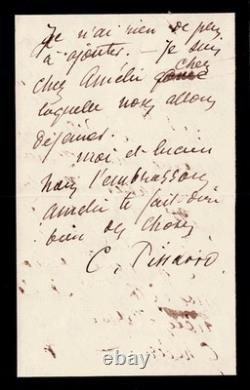 Camille PISSARRO -Son départ à Londres. Lettre autographe signée. 1890. 4 pages