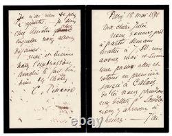 Camille PISSARRO -Son départ à Londres. Lettre autographe signée. 1890. 4 pages