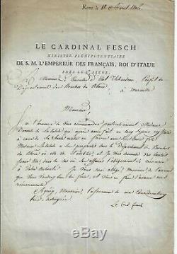 Cardinal FESCH Lettre signée à Antoine Claire Thibaudeau G. 5080