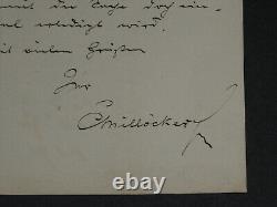 Carl Millöcker, Lettre autographe signée en allemand 1890