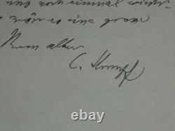 Carl STUMPF LETTRE AUTOGRAPHE SIGNÉE DE FÉLICITATIONS, 1928